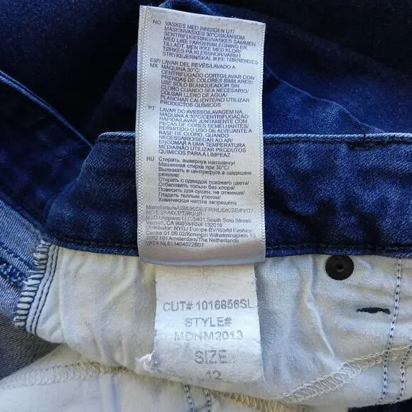 NYDJ Marilyn Straight Jeans 12 Lift Tuck dark wash blue 33W 28.5L hemmed short - Picture 11 of 16